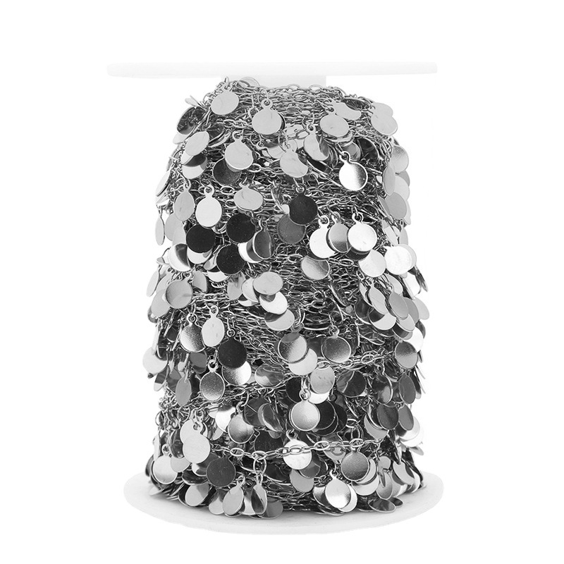 Body Jewelry For You - 1メートルステンレス鋼6mmディスク手作りチェーンDIYジュエリー製作ネックレスアクセサリーブレスレット用品アンクレットボディチェーン
