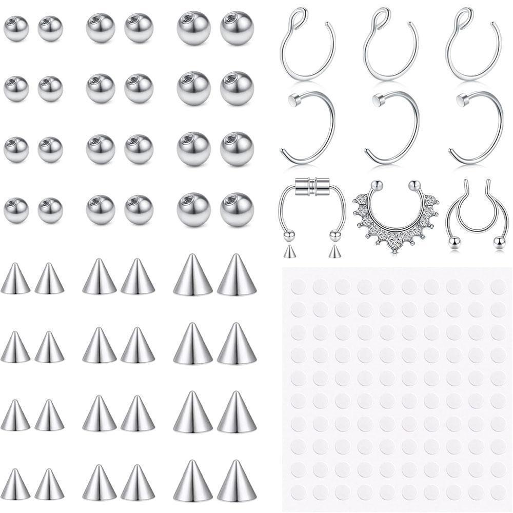 Body Jewelry Replacement Ball - 1-157個セット フェイクアイブロウリング フェイクリップ ラブレットスタッド 交換用ボール スパイクステッカー