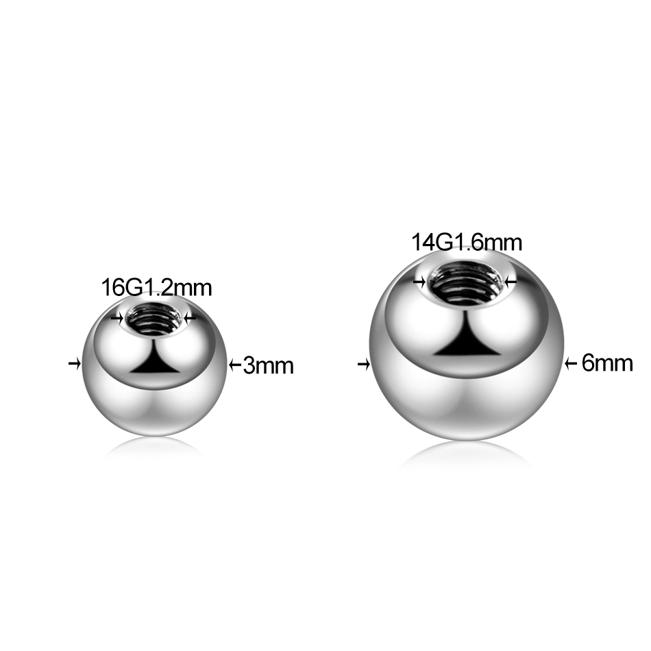 10 ピース/ロットチタン糸バーベル交換アクセサリーボールピ - Body Jewelry Replacement Ball のレビューと価格