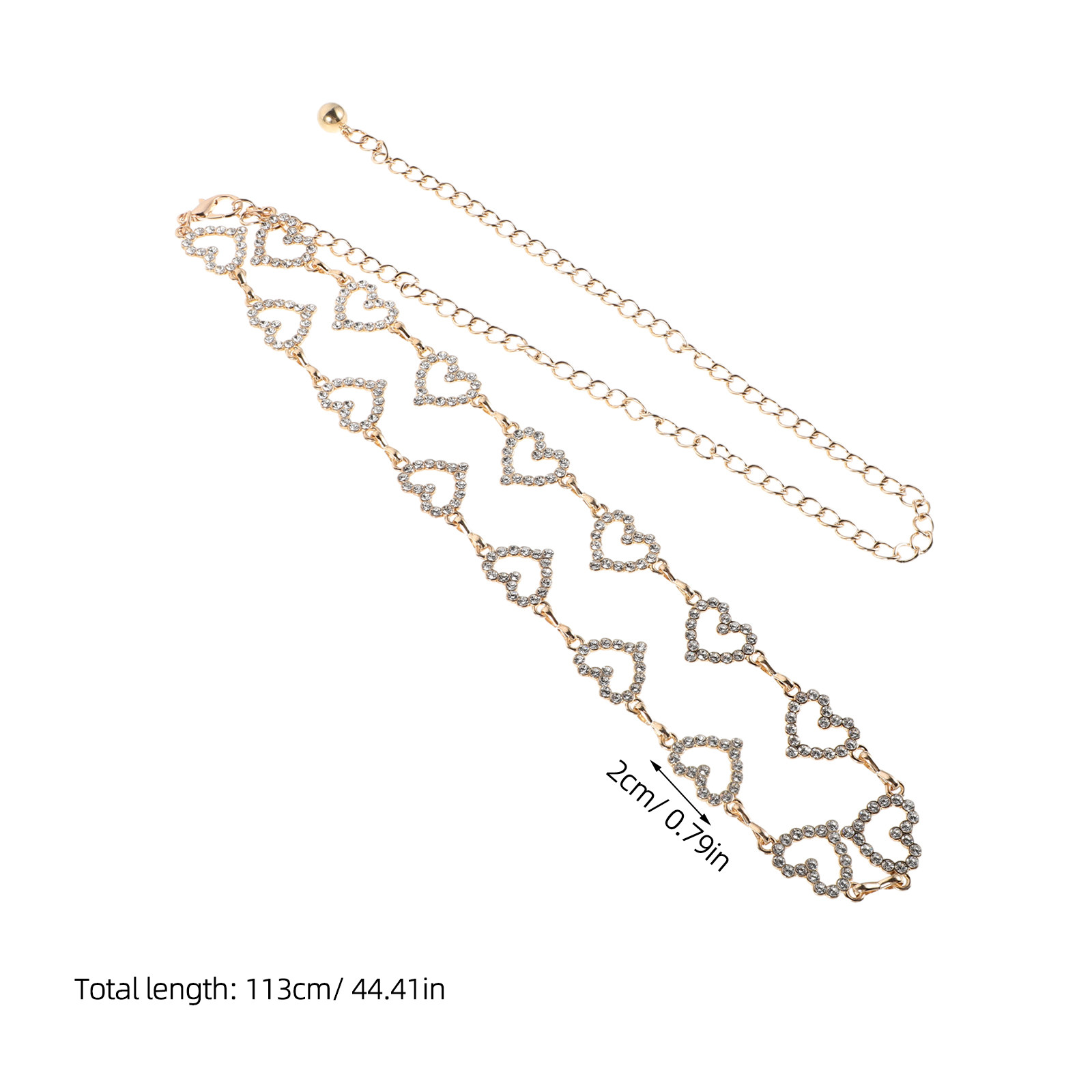 長さ調節可能なウエストチェーン、ラインストーン付きメタルベル - Body Jewelry For You のレビューと価格