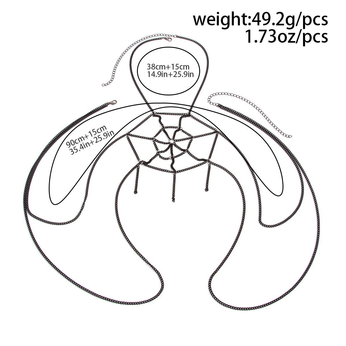 KunJoe クリエイティブ セクシー スパイダーウェブ ボ - Body Jewelry Necklace のレビューと価格