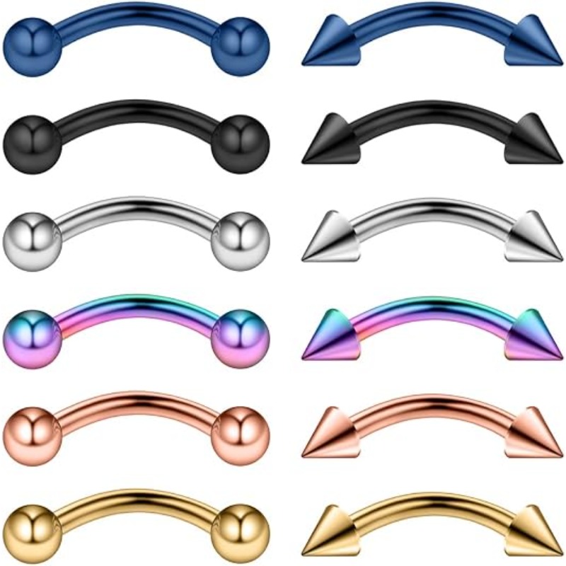 12個入り、16Gのサージカルステンレス製、眉、耳、へそ、唇 - Body Jewelry Surgical Steel のレビューと価格