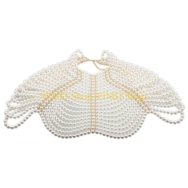 49MD エレガントな女性ショール多層ビーズチェストチェーン - Body Jewelry For You のレビューと価格
