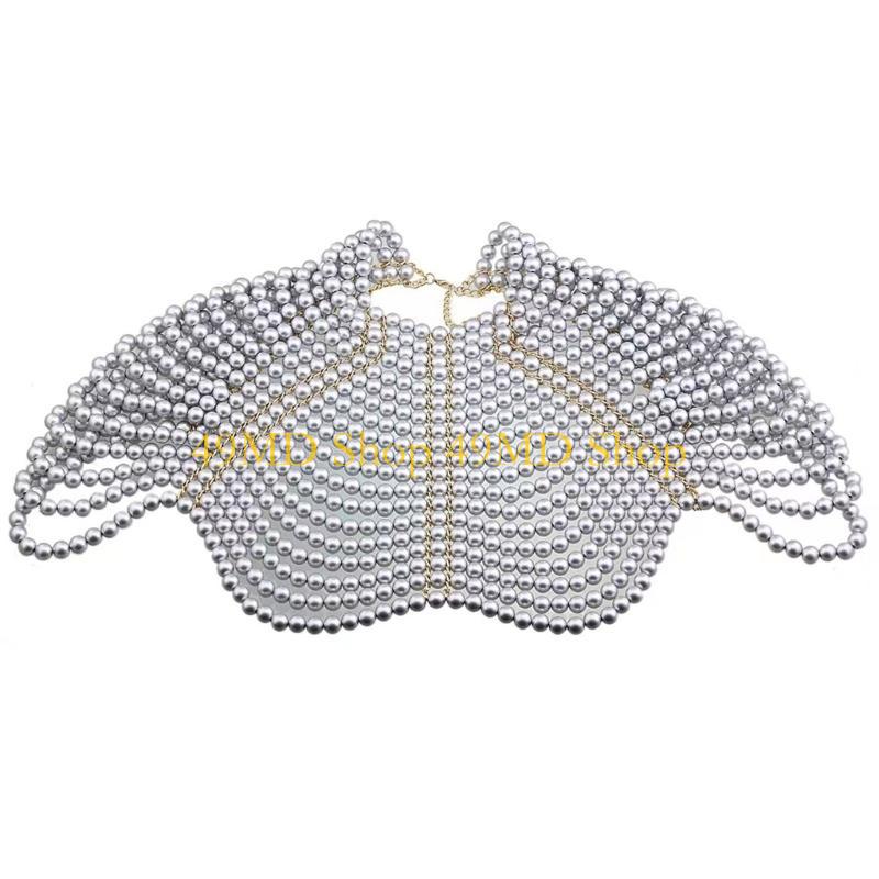 49MD エレガントな女性ショール多層ビーズチェストチェーン - Body Jewelry For You のレビューと価格