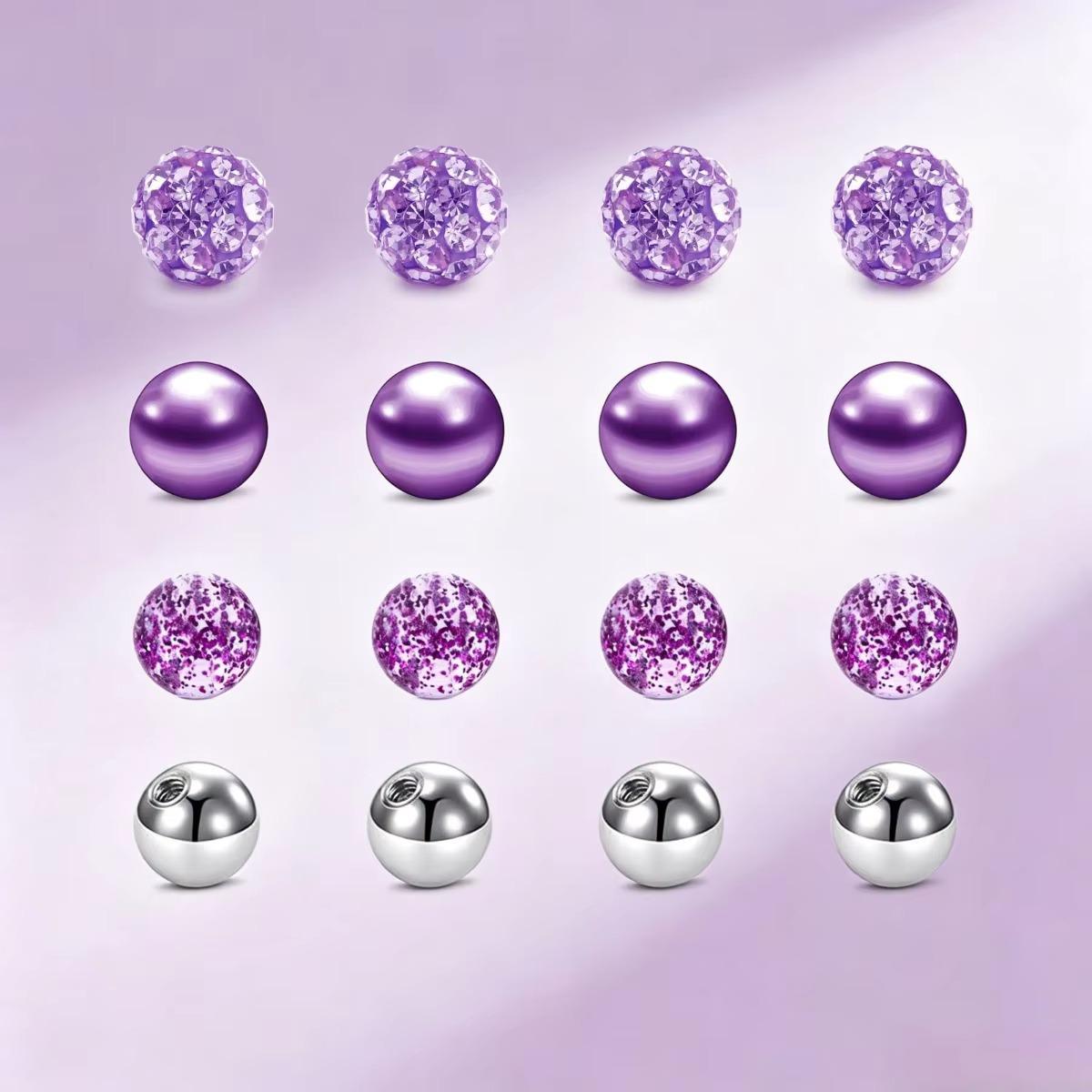 16個入りミックスカラー交換用ボール、サージカルスチール＆ク - Body Jewelry Replacement Ball のレビューと価格