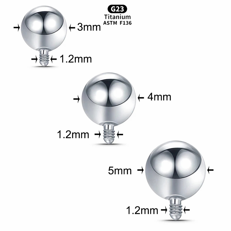 1 個雌ねじボールチタン交換ボール舌リップバーベル眉毛イヤリ - Body Jewelry Replacement Ball のレビューと価格