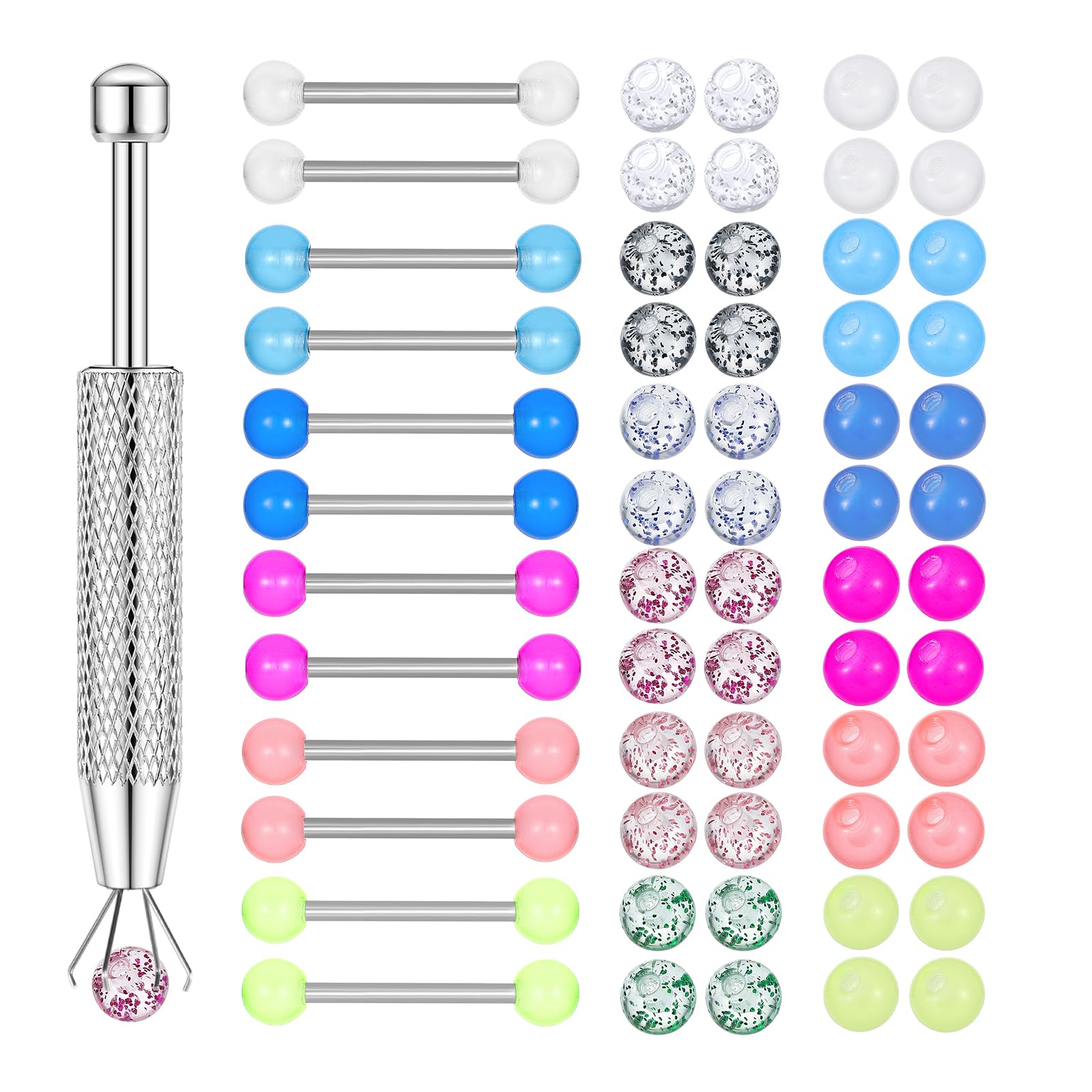 12 PCS Barbell乳頭リング48 PCS置換ボール - Body Jewelry Replacement Ball のレビューと価格