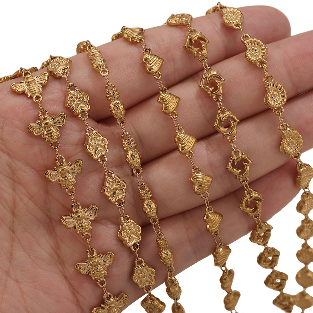 1M PVDゴールドステンレススチール製ハートスターフラワー - Body Jewelry For You のレビューと価格
