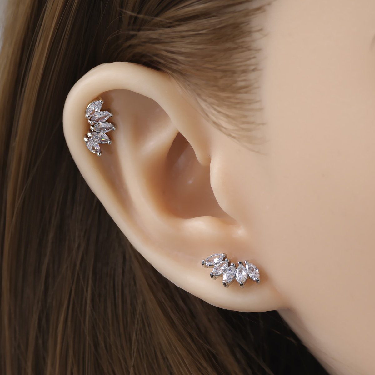 2 個軟骨イヤリングスタッド女性のためのサージカルスチールイ - Body Jewelry Surgical Steel のレビューと価格