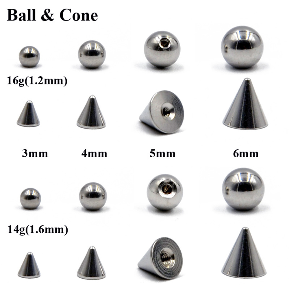 100 ピース/ロット鋼 14 グラム 16 グラム鼻ピアス - Body Jewelry Replacement Ball のレビューと価格