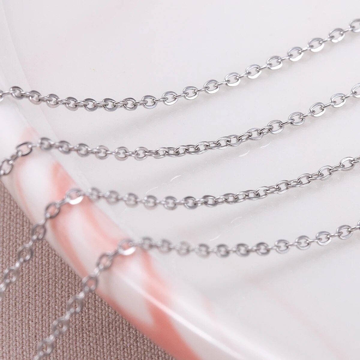 10 メートルステンレス鋼 O 形状薄いチェーン DIY ネ - Body Jewelry For You のレビューと価格