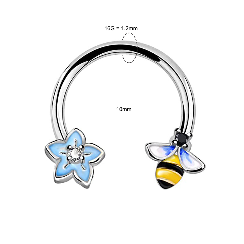 16G セプタムリング ダイスピアス サージカルスチール 軟 - Body Jewelry Surgical Steel のレビューと価格