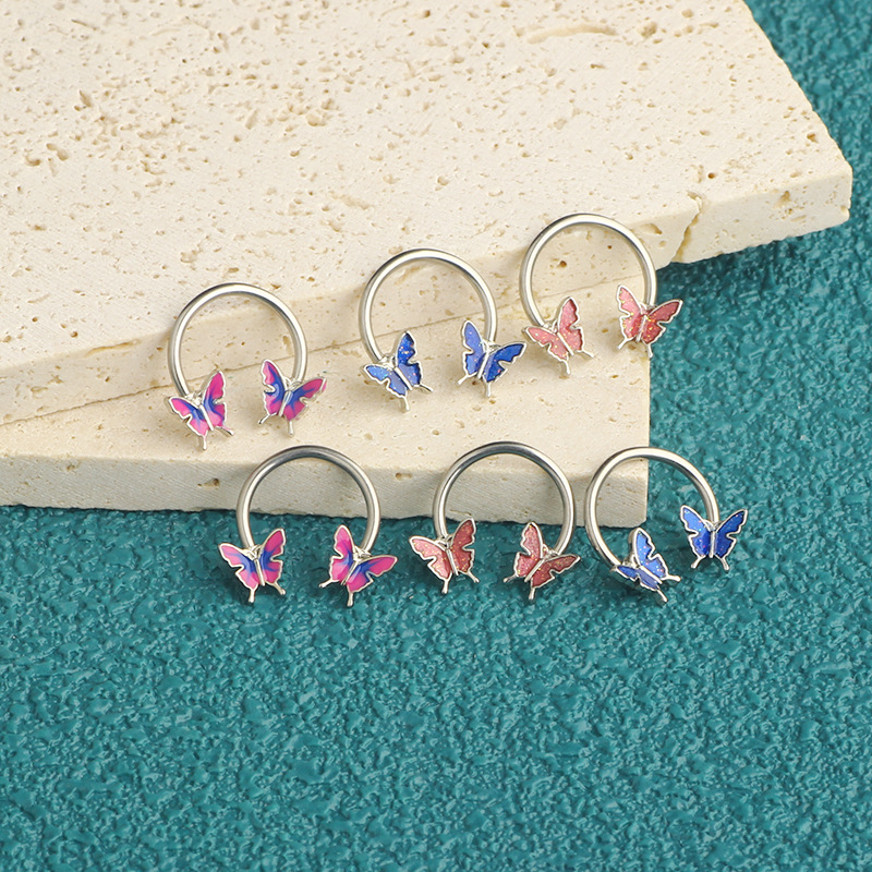 16G セプタムリング ダイスピアス サージカルスチール 軟 - Body Jewelry Surgical Steel のレビューと価格