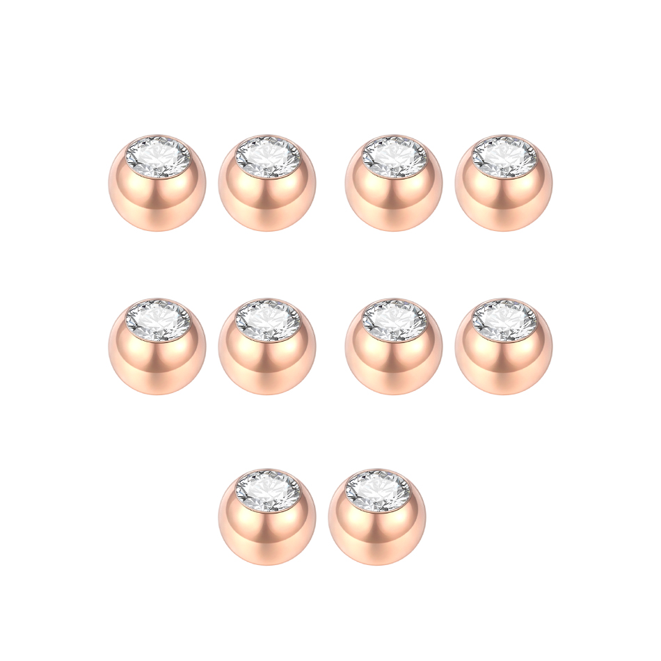 10個鋼ピアスボールcz宝石ラブレット舌耳腹眉交換アタッチメ - Body Jewelry Replacement Ball のレビューと価格
