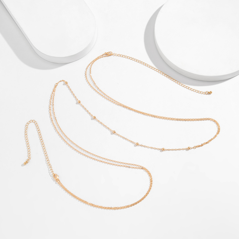 シンプルなクロスチェスト胸腹ボディチェーンネックレス女性用ウ - Body Jewelry Necklace のレビューと価格